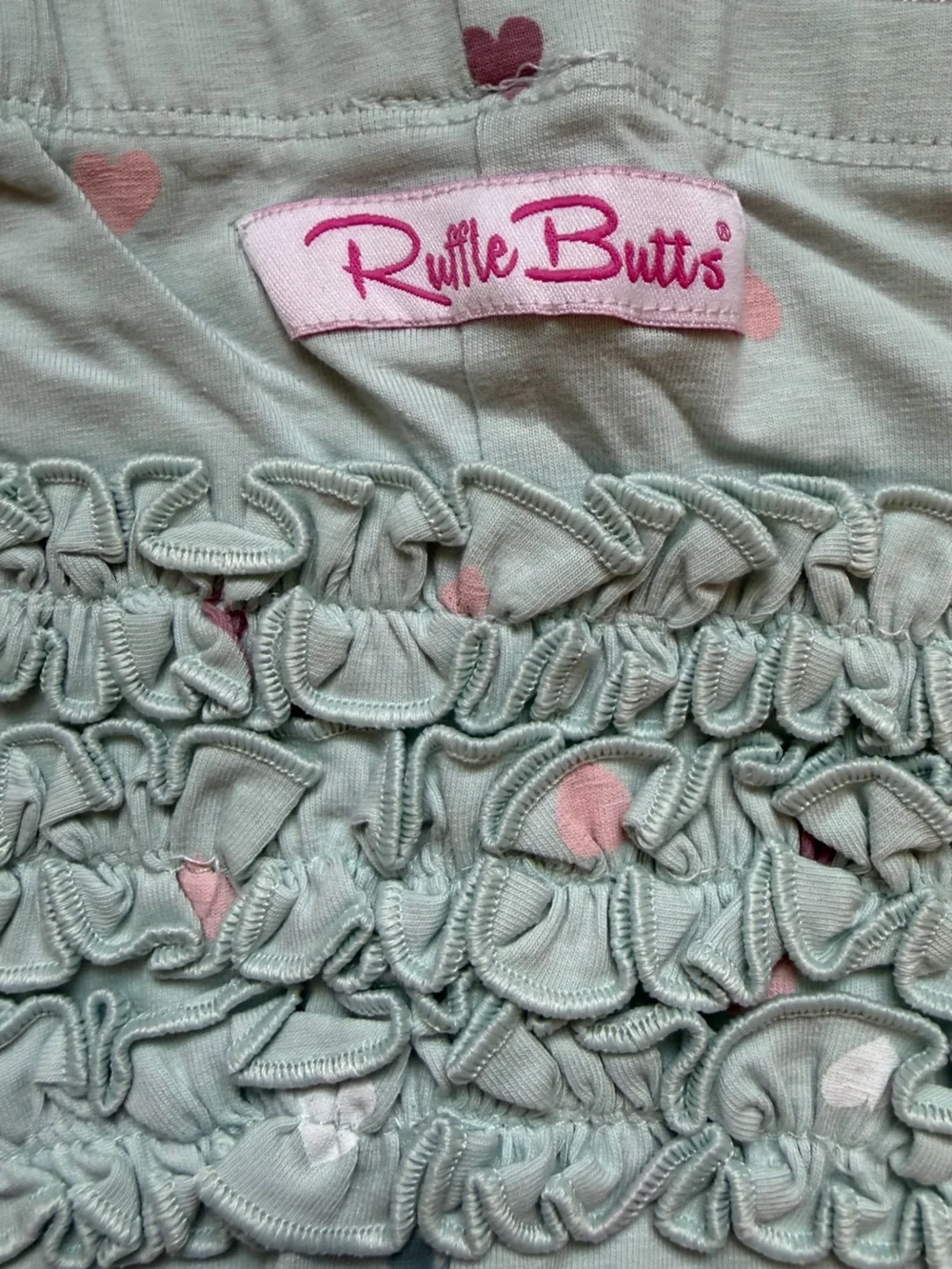 NWT RuffleButts Be Kind Hearts Graphic Tee & Heart Ruffled Leggings Set 0-3M